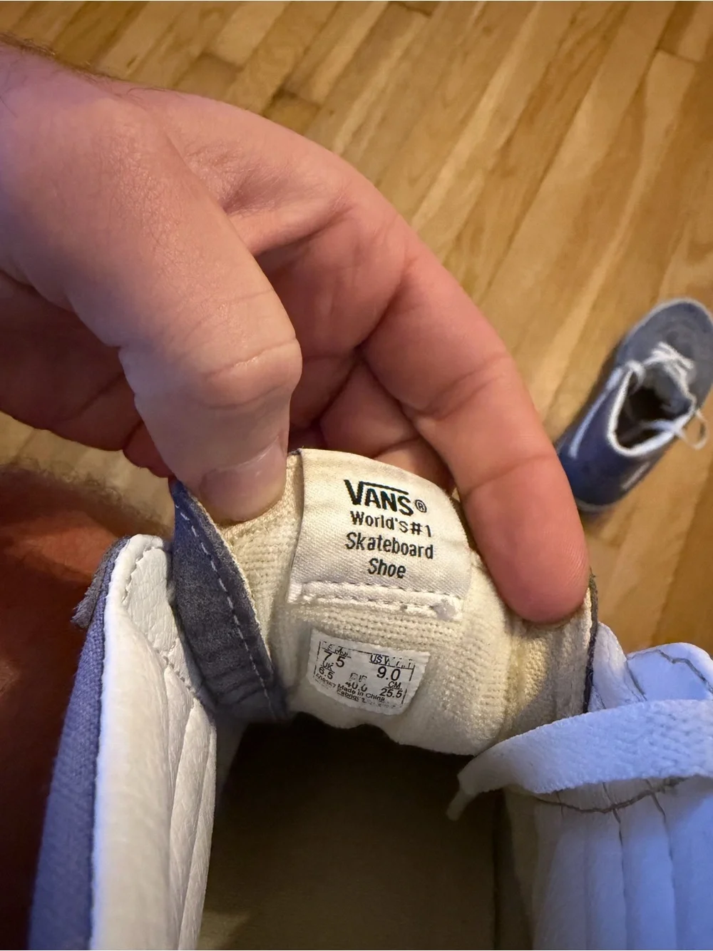 Vans Men's Sk8-Hi High Top Sneakers in Gray & White 7.5